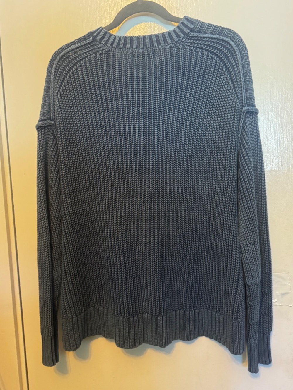 AE Acid Wash Long Weekend Sweater Oversized Slouchy Dark Blue Sz S NWT - Picture 3 of 13